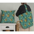 thumbnail image 5 of Soimoi Green Poly Georgette Fabric Triangle & Pine Fruits Printed Fabric 1 Yard 52 Inch Wide, 5 of 5
