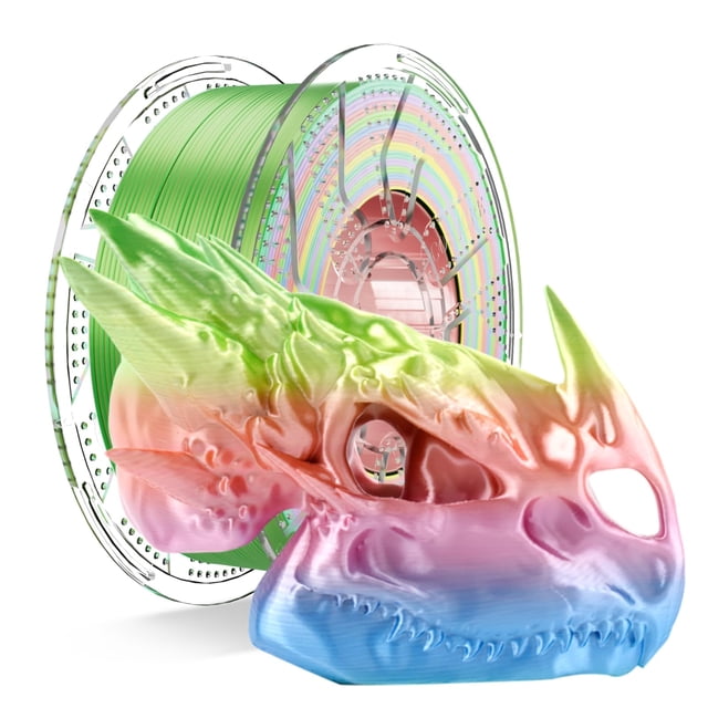 Conjure Silk Filamento PLA arco iris PLA Filamento 1.75mm Multicolor para Impresora 3D Efecto Seda Rainbow Nº 1 1kg