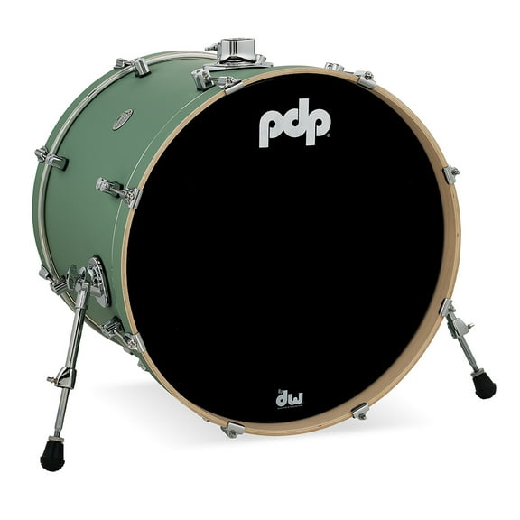 PDP Concept Series Maple Bass Drum, 18x22, Satin Seafoam Finish Ply w/Chrome Hardware