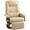 Cream White, variant on Faux Leather Manual Recliner, Adjustable Swivel Lounge Chair with Footrest, Armrest and Wrapped Wood Base for Living Room, Gray