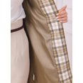 thumbnail image 5 of DARING DIVA Women's Single Breasted Vintage Winter Overcoat Plaid Pea Coat S Khaki, 5 of 6