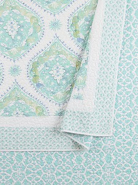 Dena Home Aqua Bohemain Breeze 3-Piece Set Quilt, Full/Queen