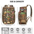 thumbnail image 3 of Insulated Lunch Box Cooler Backpack Mushroom Lightweight Insulated Backpack Cooler Leak Proof Travel Camping Lunch Backpack Outdoor Cutlery Backpack for Anglers Family Travelers, 3 of 6