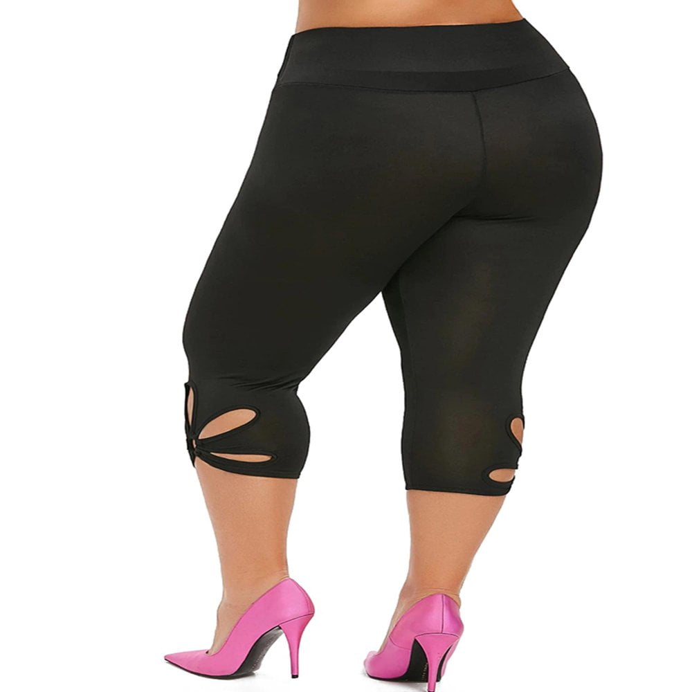 Femmes Grande Taille Sport Leggings Fitness Yoga Gym Seance d Entrainement Stretch Capri Pantalon
