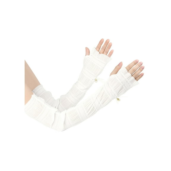 INSPIRE CHIC Women's Outdoor Sun Block Long Arm Sunscreen Sleeves Fingerless Gloves