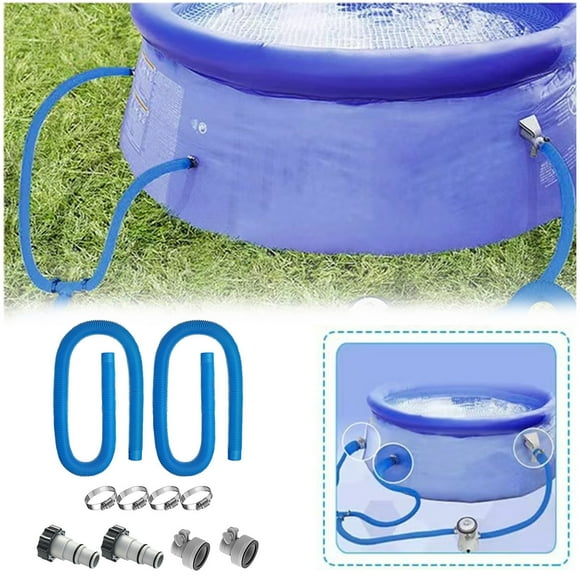 TIMIFIS Tube 2 Pack Pool Pump Hose Replacement Kit, Swimming Pool Filter Hose Replacement Kit,2 Pool Hoses and 4 Hose Clamps, 59'' Long Hose Adapter Compatible For Swimming
