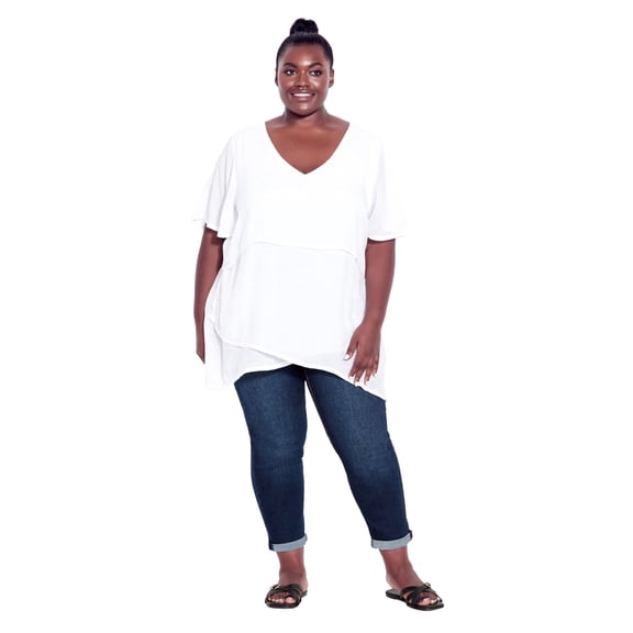 Avenue Women's Plus Size Denim Girlfriend Stretch Jean