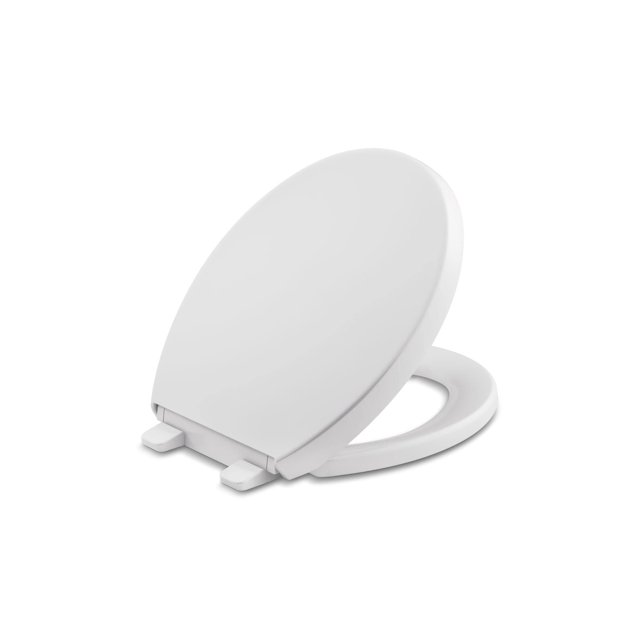 Asiento de inodoro Kohler Reveal redondo blanco con parachoques herméticos