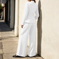 thumbnail image 6 of VBTAPA Women's 2 Piece Business Casual Suit Set, Blazer and High Waisted Wide Leg Pants, Dressy Work Office Outfits for Women White M, 6 of 8