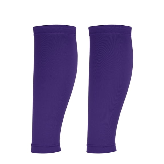Sun Protection Leg Sleeves, Sports Compression Leg Cooling Ice Silk Sleeves with Anti-slip Silicone Strips, Dark Purple& Polyester -Fitting for(Running Cycling Football )