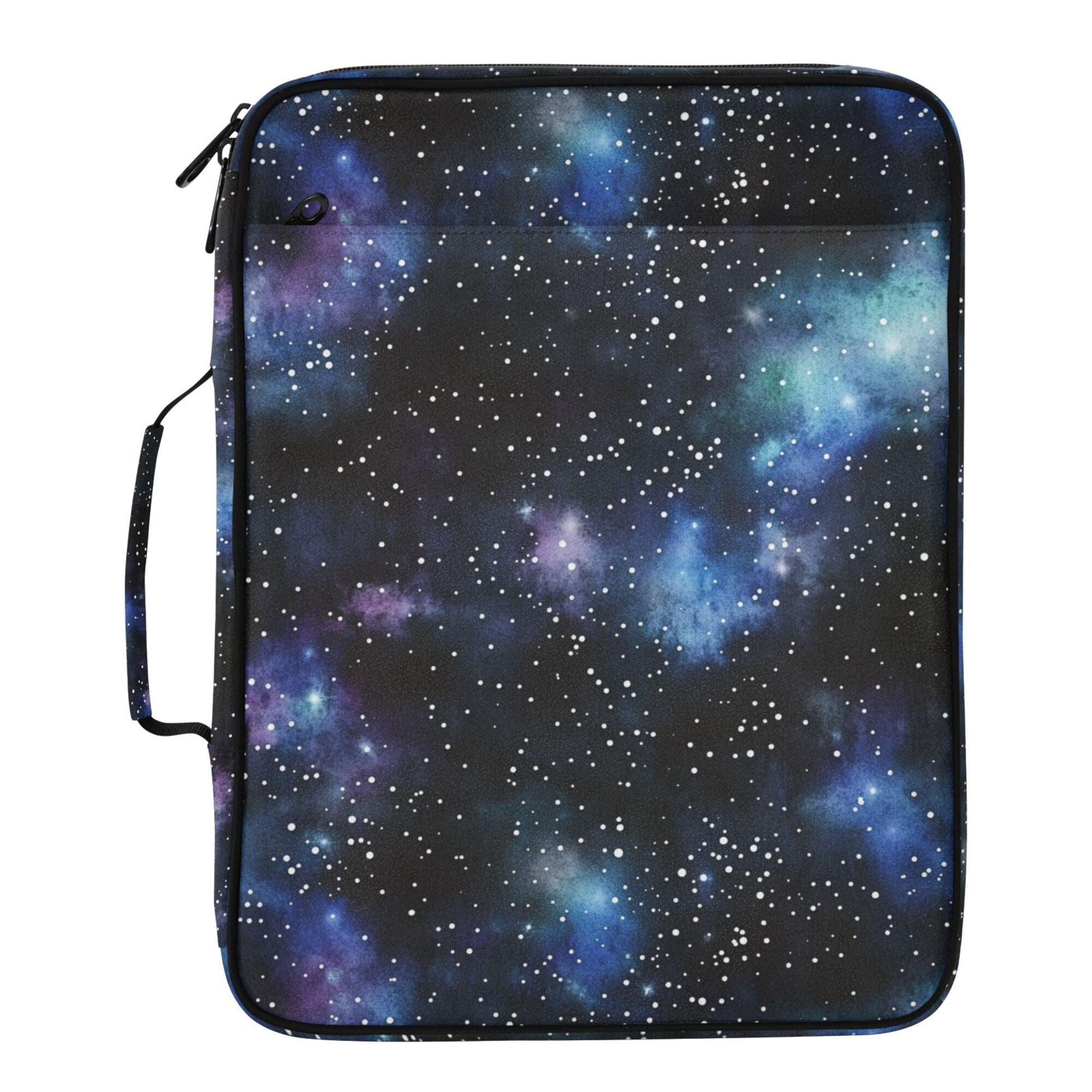 FORMRS Accordion File Folder A4 Size 7-Pocket Expanding Document Organizer Bag with 3 Ring Binder, Watercolor Galaxy