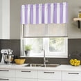 thumbnail image 4 of Purple Striped Curtain Valances for Windows, Kitchen Valance Window Treatments Panel 2 Pack, Modern Farmhouse Purple White Stripes Rod Pocket Short Curtains for Bathroom Bedroom 54 x 18 Inch, 4 of 8