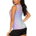 thumbnail image 3 of Wukai Fish Scale1 Print &nbsp;Women's Workout Tank Top Mesh Yoga Shirts Athletic Running Tank Tops Athletic Gym Shirts - X-Large, 3 of 8