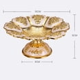 thumbnail image 3 of Hermoso frutero con base irrompible con patrón en relieve de aleación de metal. dorado, 3 of 9
