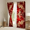 thumbnail image 3 of Erosebridal Gothic Damask Curtains and Drapes (38x45),Red Gold Victorian Floral BlackoutCurtains for Bedroom,Retro Aztec Theme Curtains Pack of 2 (38x45),Breathable Room Decor, 3 of 7