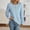Light Blue, variant on Aueoeo Womens Casual Shirts Knitted Stripe Long Sleeve Shirts for Women Loose Crew Neck Button Up Pullover Blouses Tops