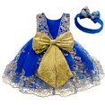 thumbnail image 1 of Vestido de princesa popular con lazo de lentejuelas y encaje a juego de colores, falda de malla bordada, vestido para niños, 1 of 5