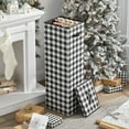mDesign Tall GiftWrap Organizer, Storage Box for Wrapping Paper Rolls with Handles, Lid, Plaid
