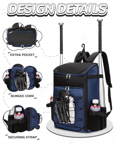 Baseball Softball Gear Bag for Boys Girls Ages 8-12 12-14 14-16 Large Kids Bat Bag Backpack with Ventilated Shoe Compartment Baseball Softball Stuff Supplies for Youth Adult