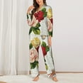 thumbnail image 3 of Kll Vintage Bike Flower Butterfly Print Women'S Long Sleeve Pajamas With Pants Sleepwear Loungewear 2 Set-Small, 3 of 9