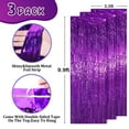 thumbnail image 3 of 3 Pack Purple Metallic Tinsel Foil Fringe Curtains, Black Foil Curtain Backdrop, Photo Booth Props for Birthday Wedding Baby Shower Bachelorette Xmas Celebration Party Decorations Door Streamers, 3 of 7