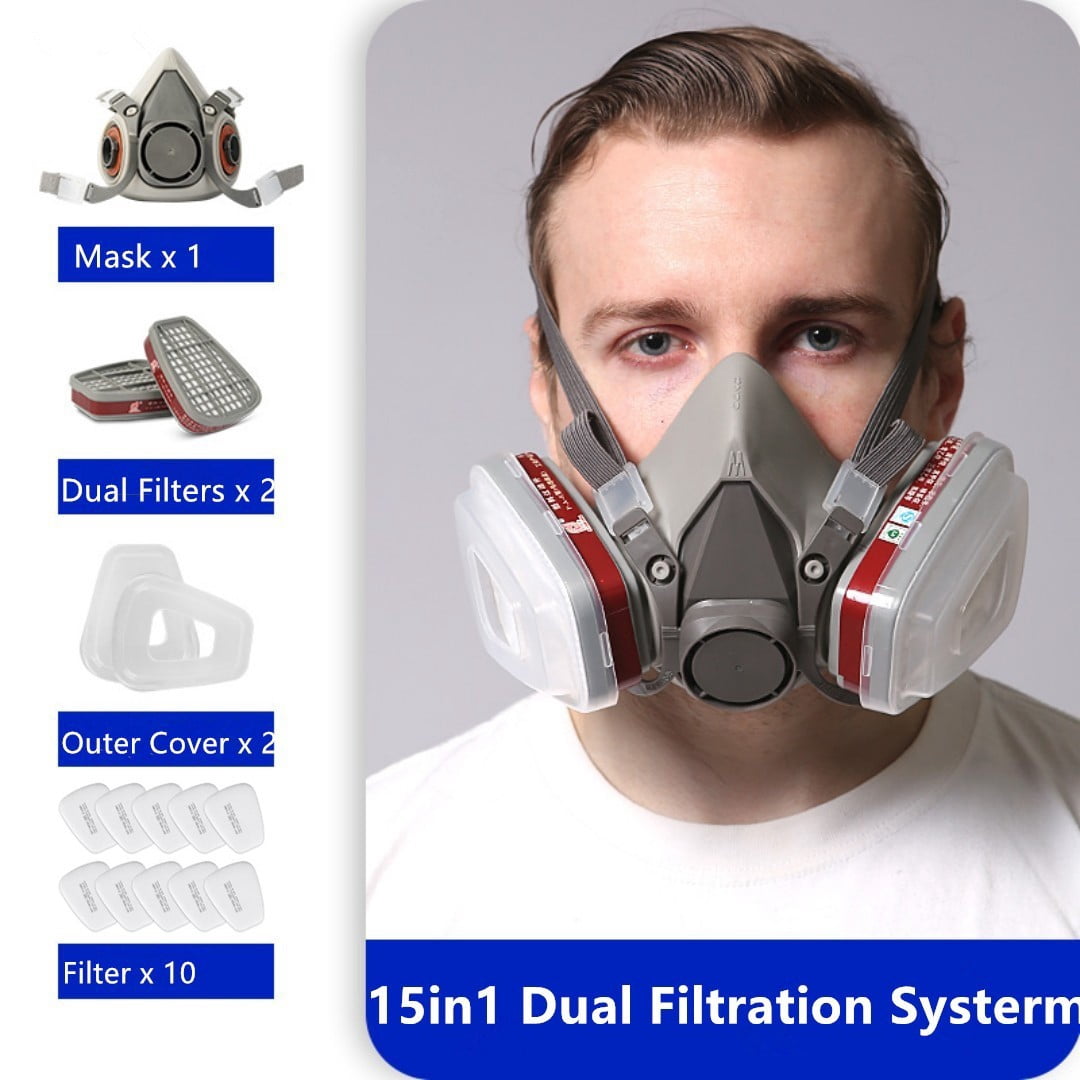 Reusable Half Face Shield Respirator Mask for Painting Welding Sanding Facepiece
