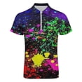 thumbnail image 4 of Wet Paint Retro Color Splash Men Zipper T-shirt Summer Casual Short Sleeve T-shirt Top, 4 of 7