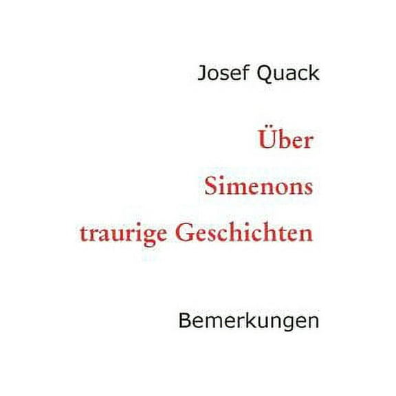 Über Simenons traurige Geschichten (Paperback)