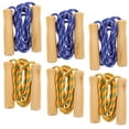thumbnail image 4 of Wood Handle Jump Rope for Exercise Assorted Color Adjustable Length Wood and Bamboo 6Pcs, 4 of 8