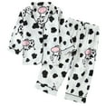 thumbnail image 1 of Odeerbi 1-8 Años Niños Niñas Pijama de Satén Con Solapa Dentada Camisa de Manga Larga Conjunto de Pantalones Suave Estampado de Rayas Pijama de Dos Piezas, 1 of 9