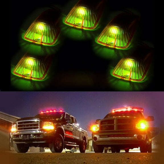 Scitoo 5Pcs Amber Cab Marker Clearance Running light T10 6SMD Green LED Light fit 1988-2000 Chevrolet GMC C2500 C3500 K1500 K2500 C1500 K3500