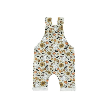

Bagilaanoe Toddler Baby Girl Halloween Jumpsuit Sleeveless Cartoon Print Romper Suspenders Overalls 6M 12M 18M 24M 3T Infant Long Pants Outfits