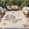 thumbnail image 2 of Easter Bunny Outdoor Rug for Patio/Deck/Porch, Non-Slip Large Area Rug 5 x 8 Ft, Spring Flower Daisy Tulips Vintage Leaves Indoor Outdoor Rugs Washable Area Rugs, Reversible Camping Rug Carpet Runner, 2 of 8