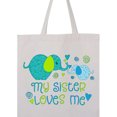 thumbnail image 4 of Inktastic My Sister Loves Me- Cute Elephants Tote Bag, 4 of 4