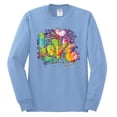 thumbnail image 2 of Wild Bobby, Colorful Rainbow Paint Love Streetwear Mens Long Sleeve Shirt, Light Blue, Small, 2 of 3