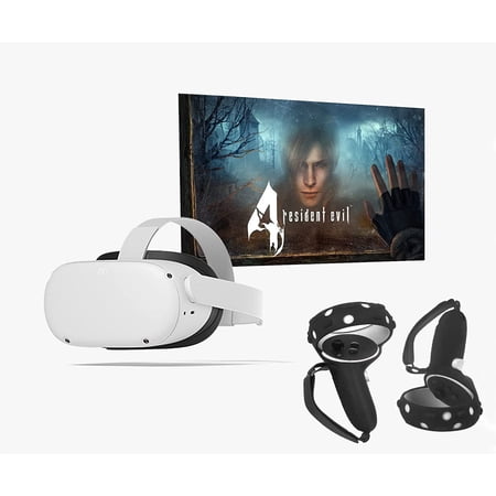 Meta Quest 2 Advanced All-In-One Virtual Reality Headset 128 GB with Resident Evil 4 + Mazepoly Accessories