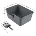 thumbnail image 2 of 4-Pack Plastic High Side Cat Litter Box, Large Open Litter Box, Gray, 19.69 x 15.24 x 8.46 Inches, 2 of 5
