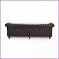 thumbnail image 6 of 3-Seater American Chesterfield Sofa – Low Profile for Small Living Rooms with Button Tufting | Brown | PU | Rolled Arms, 6 of 11