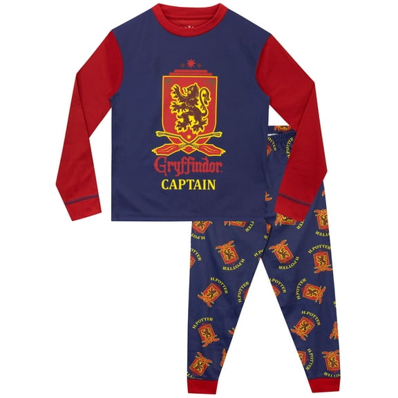 Harry Potter Boys Long Sleeve Gryffindor Pajamas Sizes 6-14