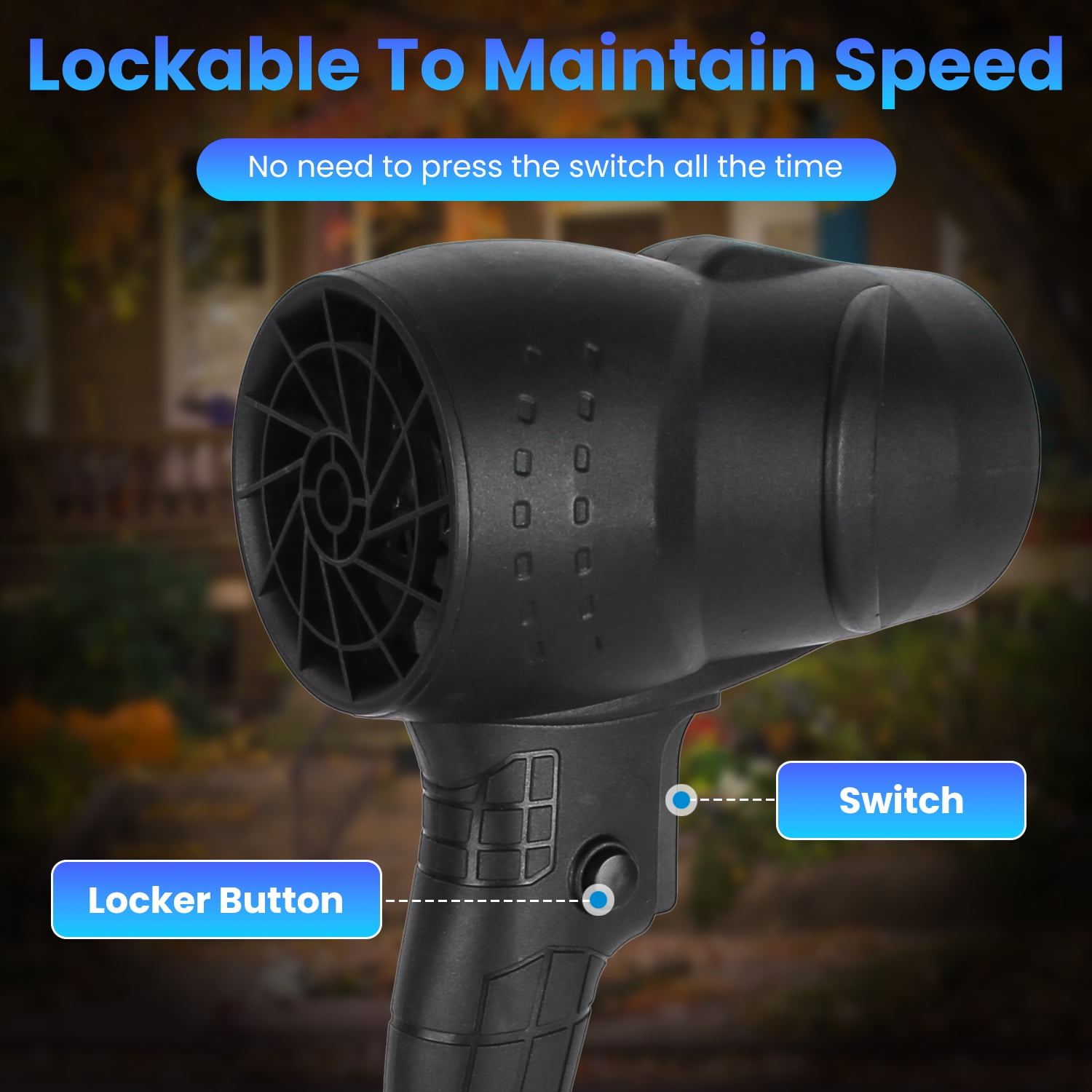 Moclever 130000RPM Mini Cordless Leaf Blower Battery Operated Handheld Blower with 2x3Ah Batteries for Leaf Snow Dust Water Blowing, Black