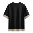 thumbnail image 6 of European Color Blocked Round Neck T Shirt for Men Business Casual Loose Fit Comfortable Short Sleeve Tee Mens Casual Crew Neck Basic Tees, 6 of 6
