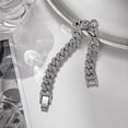 thumbnail image 4 of Solid 925 Sterling Silver Cuban Link Bracelet for Men / 18cm, 4 of 5