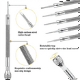 thumbnail image 3 of 26Pcs Watch Screwdriver Set, Anti Slip Small Screwdriver Set, 0.6-2.0MM Mini Screw Driver, Electronic Repair Tool Kit,26 * screwdriver 26 * batch nozzle 2 * degausser 2 * glasses,Silver, 3 of 5