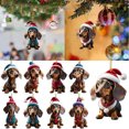 thumbnail image 4 of Wadada Christmas Ornament, Funny Dog Christmas Tree Ornament, Dachshund Christmas Decorations, Dog Lovers Gift Idea Xmas Decor, Dachshund Ornaments for Christmas Tree Car Backpacks (2Pcs), 4 of 4