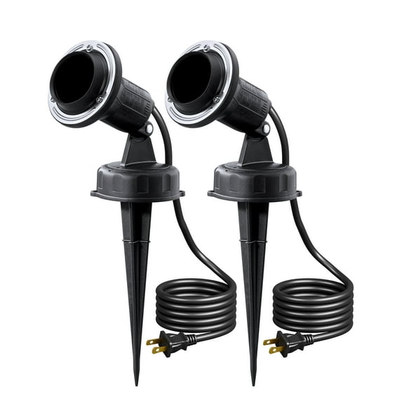 EDISHINE Christmas Spotlight Black 120 V LED Landscape & Walkway Light (2 Pack)