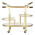thumbnail image 2 of Antalya Bar Cart Multicolor Serving Cart, Modern Style, Mango Wood, Natural Marble oval shape tabletop, Iron, Indoor Bar, 2 of 5