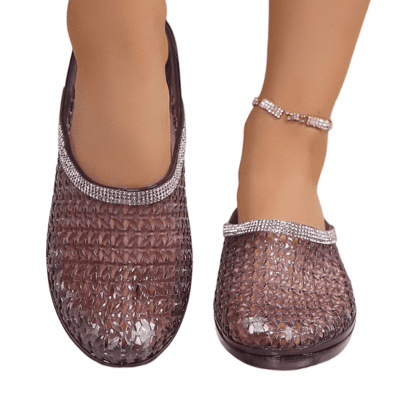longantii Women's Jelly Slide Sandals Closed Square Toe Jelly Mule Sandals for Women Slip On Clear Mesh Mules Beach Slipper Shoes Textured Sole Water Shoes