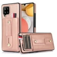 thumbnail image 2 of Nalacover Case for Samsung Galaxy A12 5G Wallet Case Hidden Card Slots Holder, Premium PU Leather Loop Finger Strap TPU Shockproof Lens Protection Cover for Samsung Galaxy A12 5G, Rosegold, 2 of 10