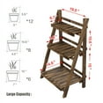 thumbnail image 4 of Renwick 25" x 4" x 41" 3-Tier Brown Metal and Wood and Fir Plant Stand, 4 of 15