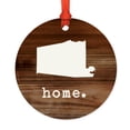 thumbnail image 1 of US State Round Metal Christmas Ornament, Rustic Wood Print, Alabama, Includes Ribbon and Gift Bag, 1 of 2